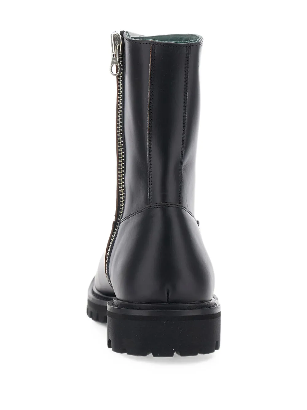 VINNY'S Moto zip-fastening lug-sole boots Zwart