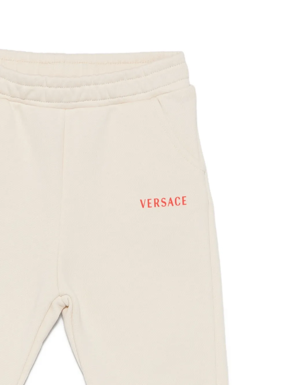 Versace Kids Trainingsbroek met logoprint Beige