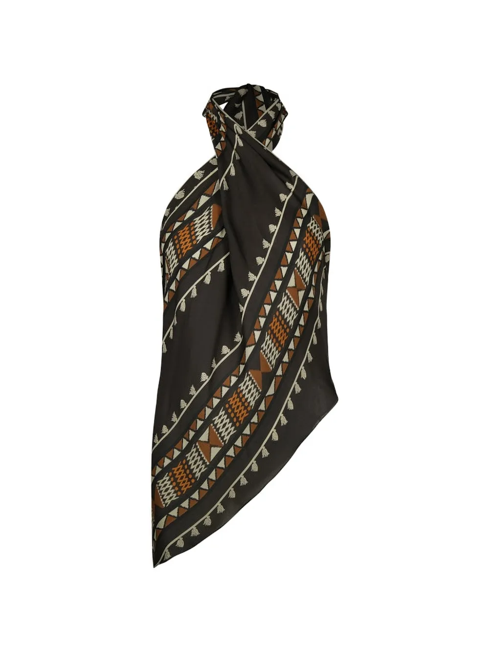 Johanna Ortiz Ancestral geometric-print silk top - Verde