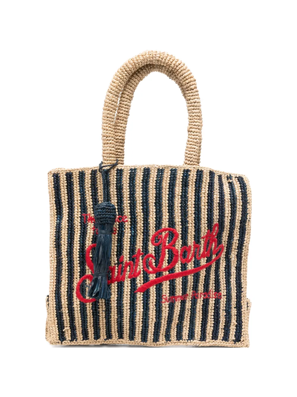 MC2 Saint Barth Colette striped raffia tote bag · OS