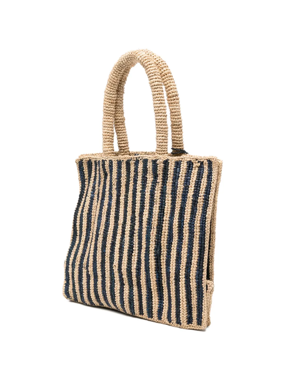 MC2 Saint Barth Collette gestreepte raffia shopper Beige