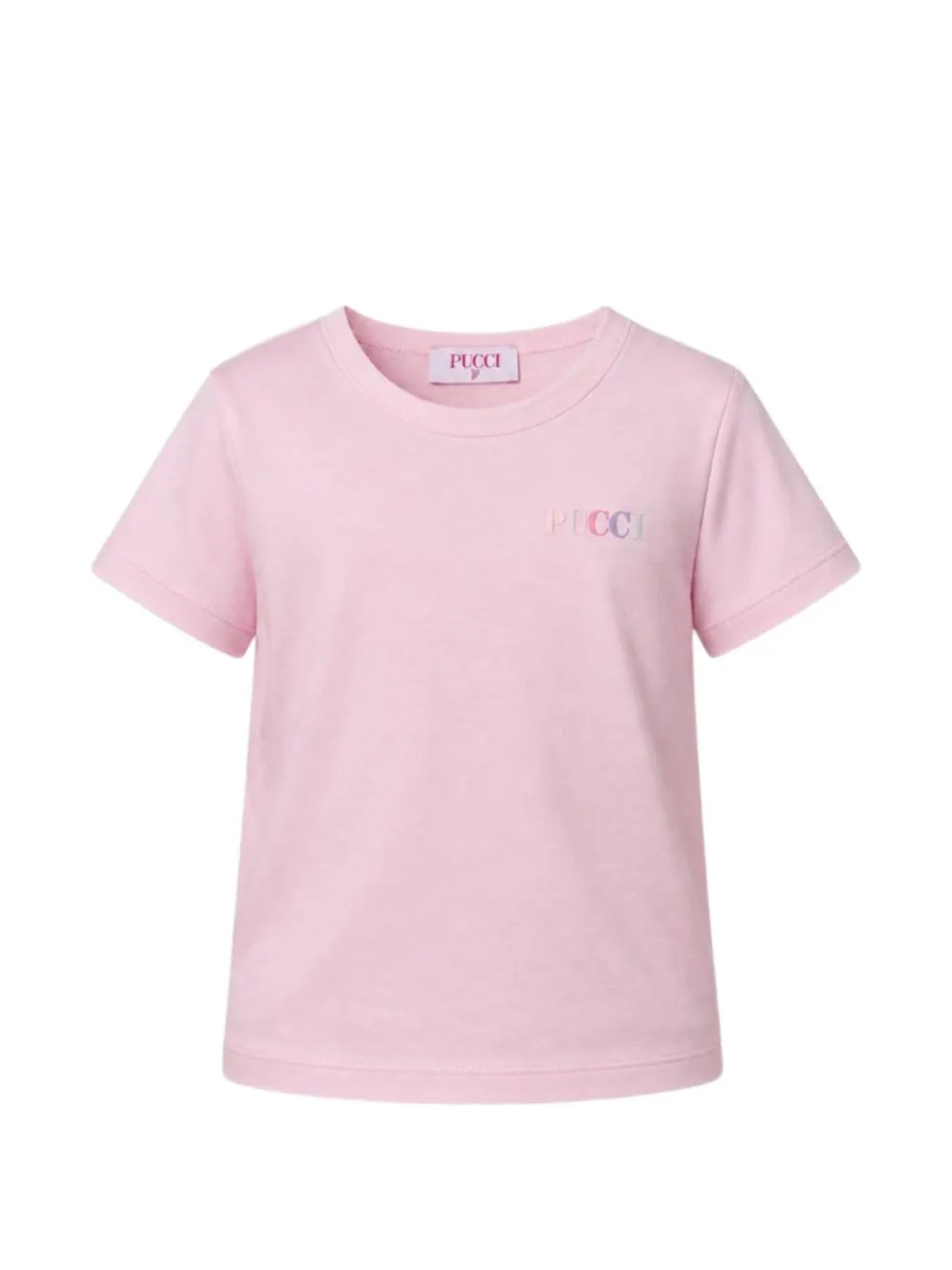 PUCCI Junior print-ruffled T-shirt - Rosa