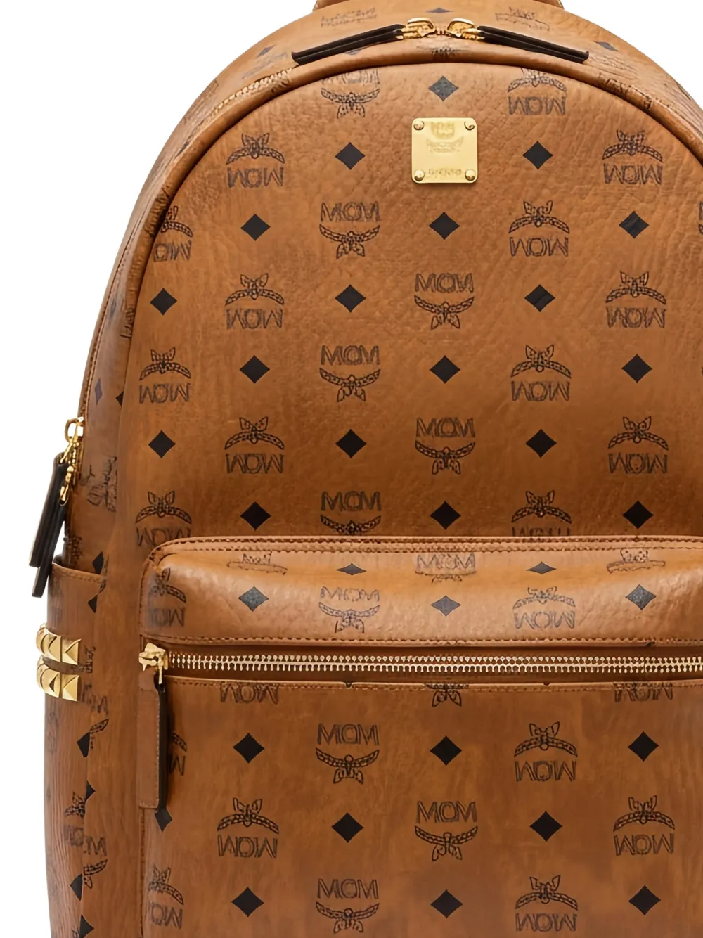  Mcm Stark Stud-embellished Backpack - Marron 