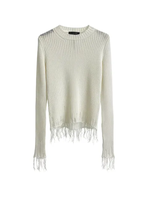 Uma Wang ribbed-knit fringed top