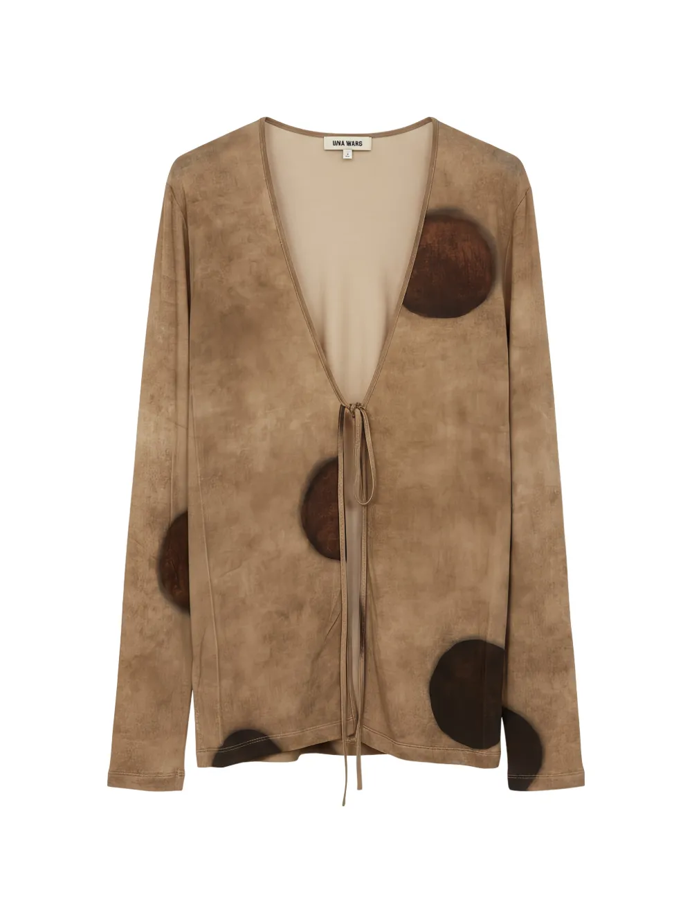 Uma Wang polka-dot tie-fastening cardigan - Marrone