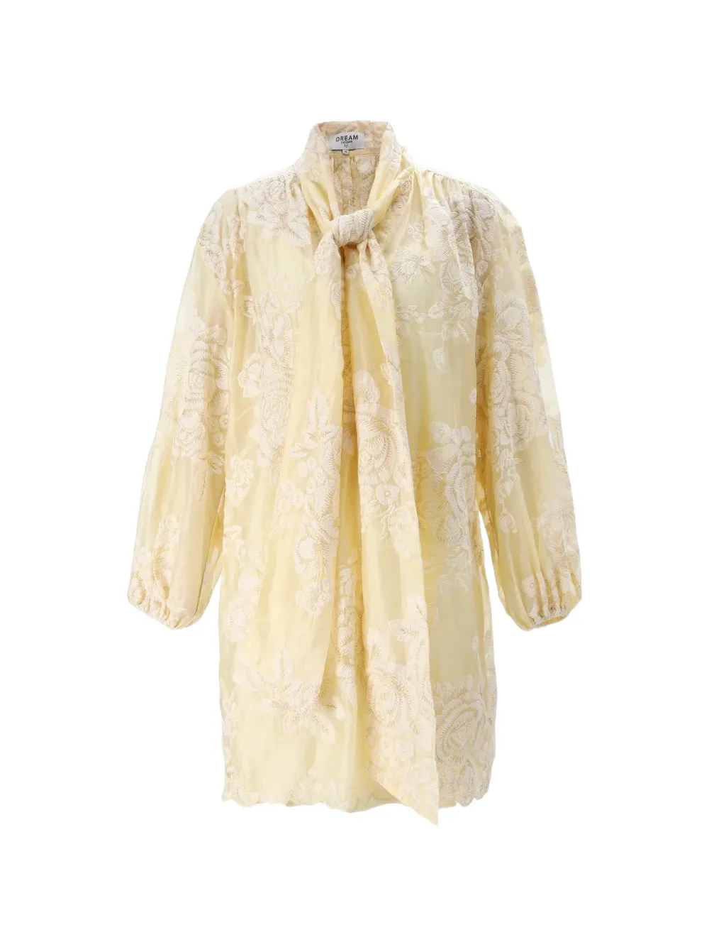 DREAM CATCHER Carla floral-embroidered mini dress - Yellow