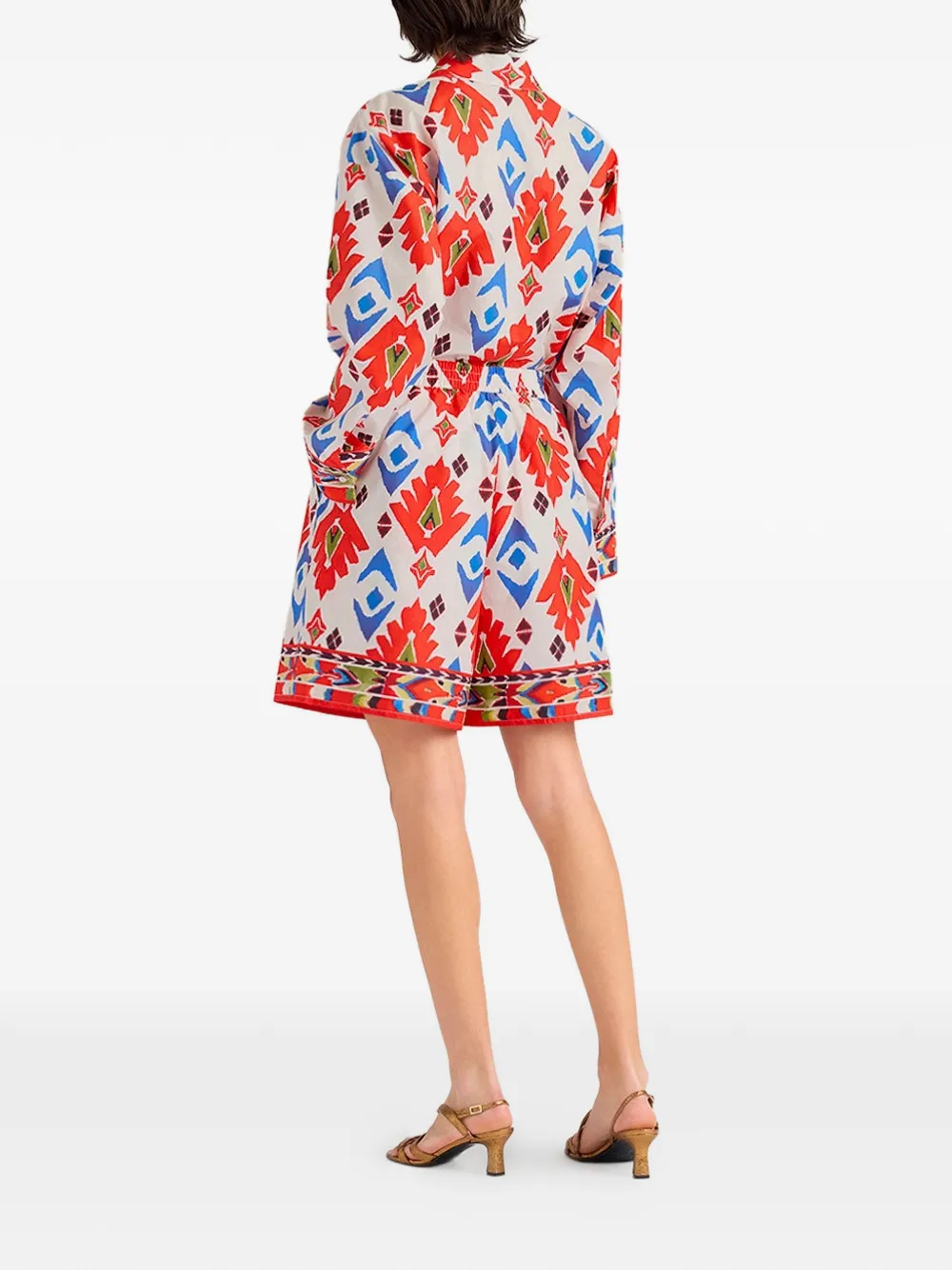 MOMONÌ Popeline shorts met print Rood