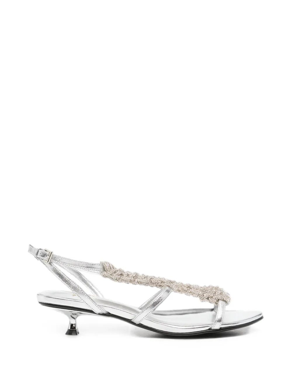 Marc Ellis crystal-embellished metallic-effect sandals - Argento