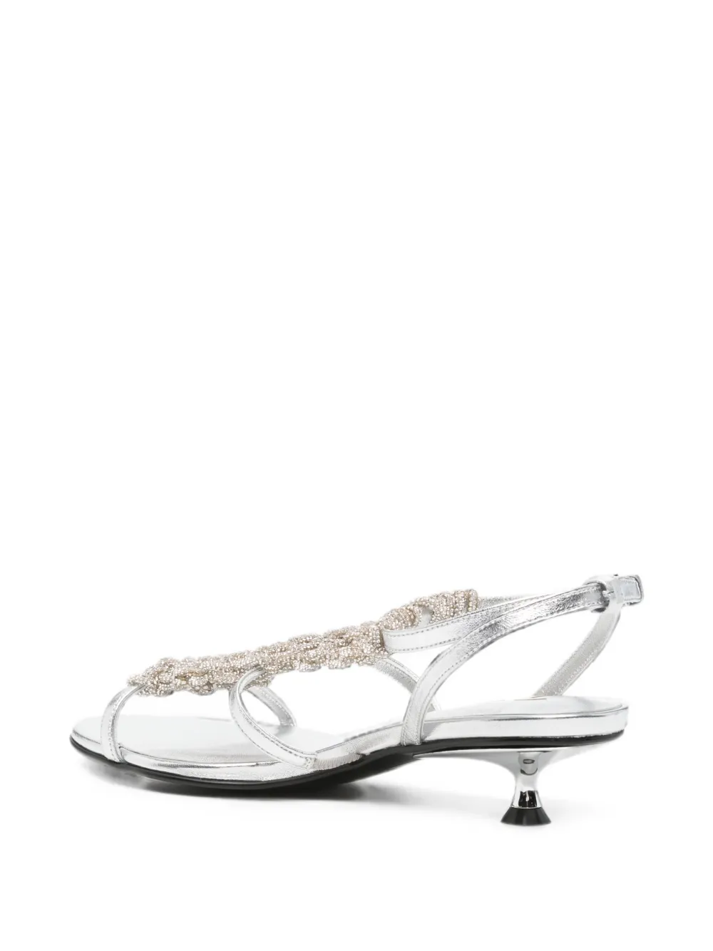 Marc Ellis crystal-embellished metallic-effect sandals Zilver