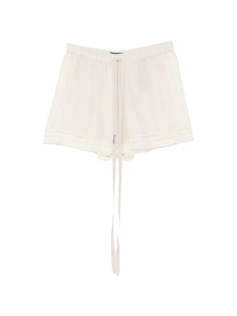 Ann Demeulemeester shorts con ribete de encaje