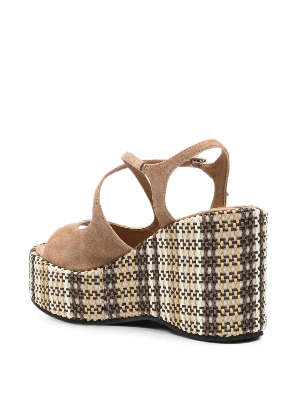  Marc Ellis Woven-platform Suede Sandals - Marrón 