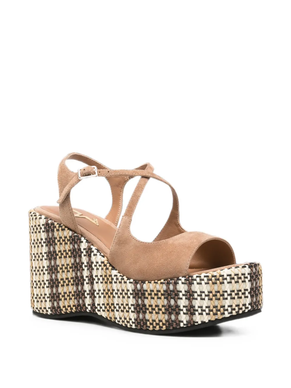  Marc Ellis Woven-platform Suede Sandals - Marrón 