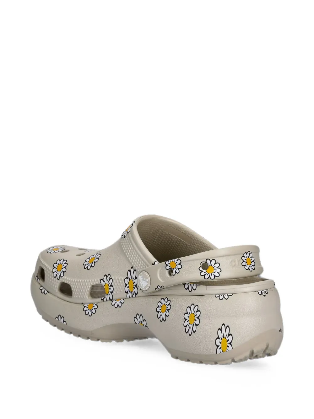 Crocs Classic klompen met plateauzool en bloemen Beige