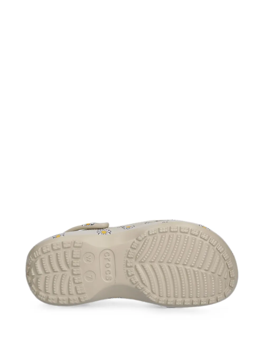 Crocs Classic klompen met plateauzool en bloemen Beige