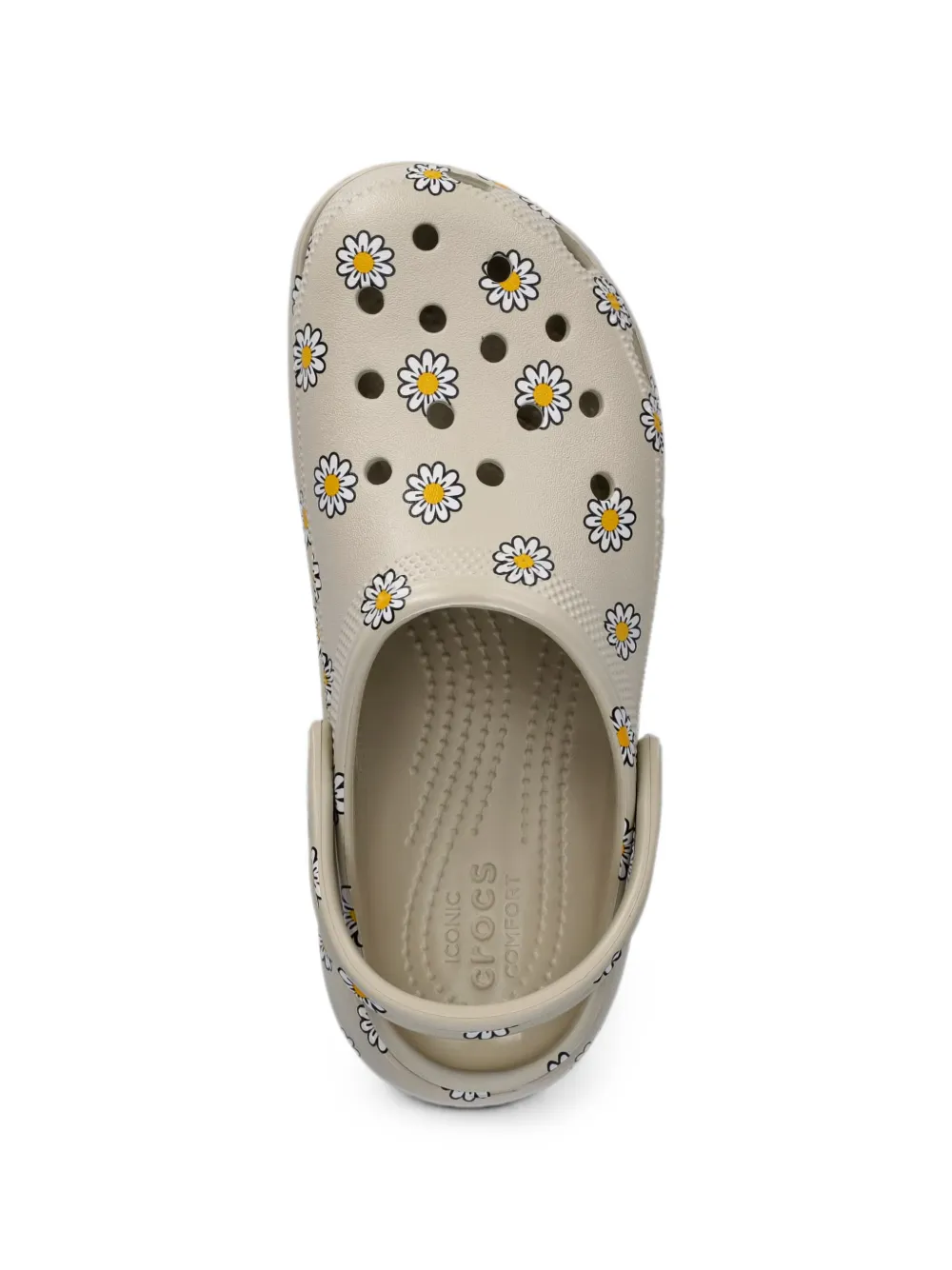 Crocs Classic klompen met plateauzool en bloemen Beige