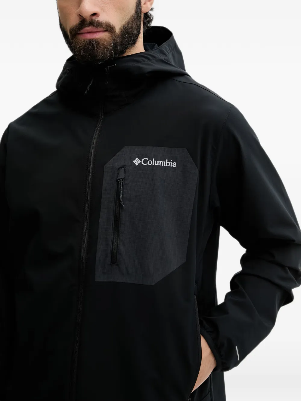 Columbia Tall Heights III logo-print hooded performance jacket Zwart
