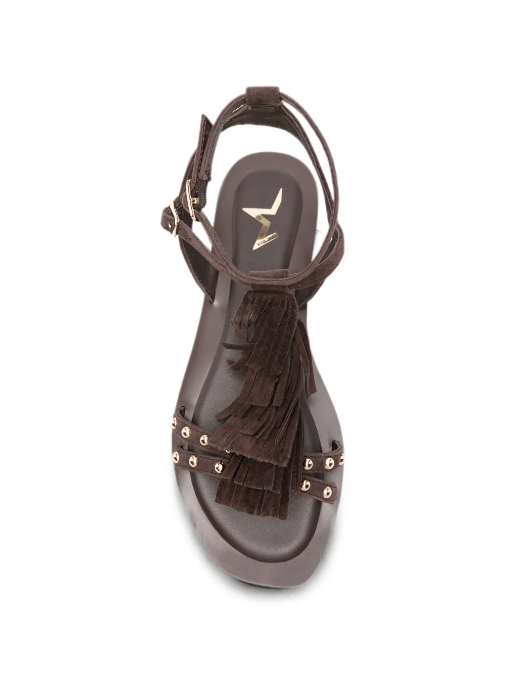 Marc Ellis fringed stud-embellished flat sandals Bruin