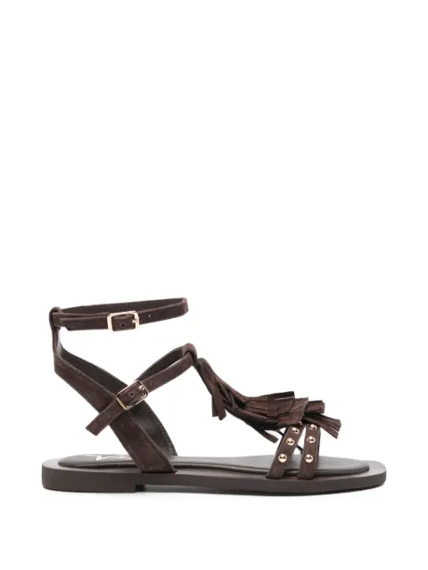 Marc Ellis fringed stud-embellished flat sandals