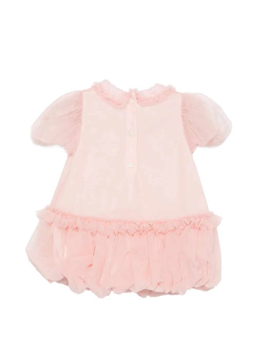 Fendi Kids Jurk met ruches en tulen laag Roze