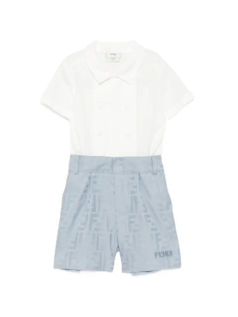 Fendi Kids logo-pattern romper