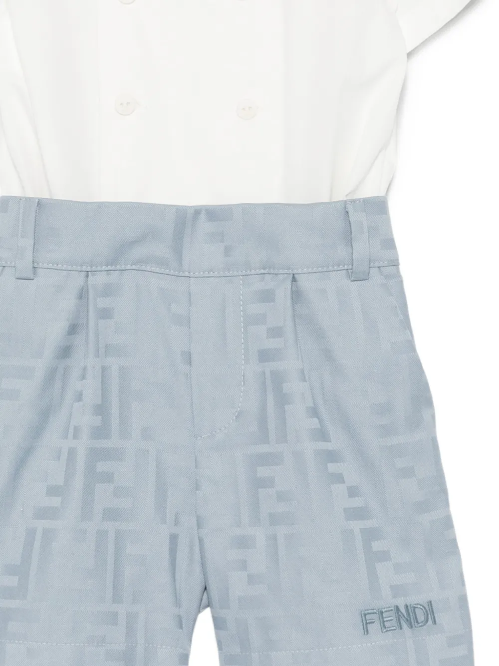 Fendi Kids Logo-pattern Romper - Blanc 
