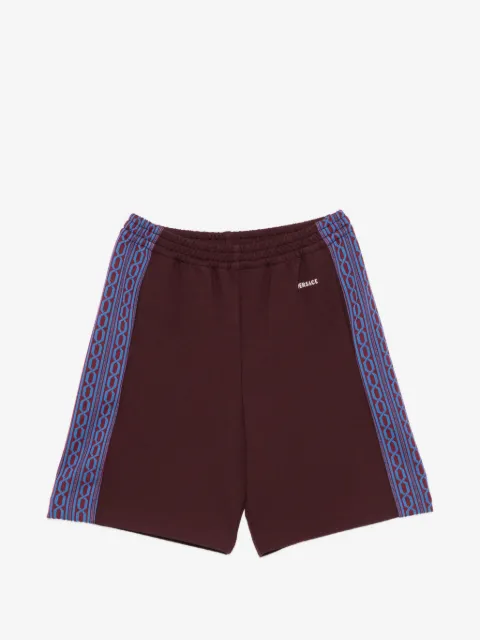 Versace Kids embroidered-logo jacquard Milano-stitch shorts