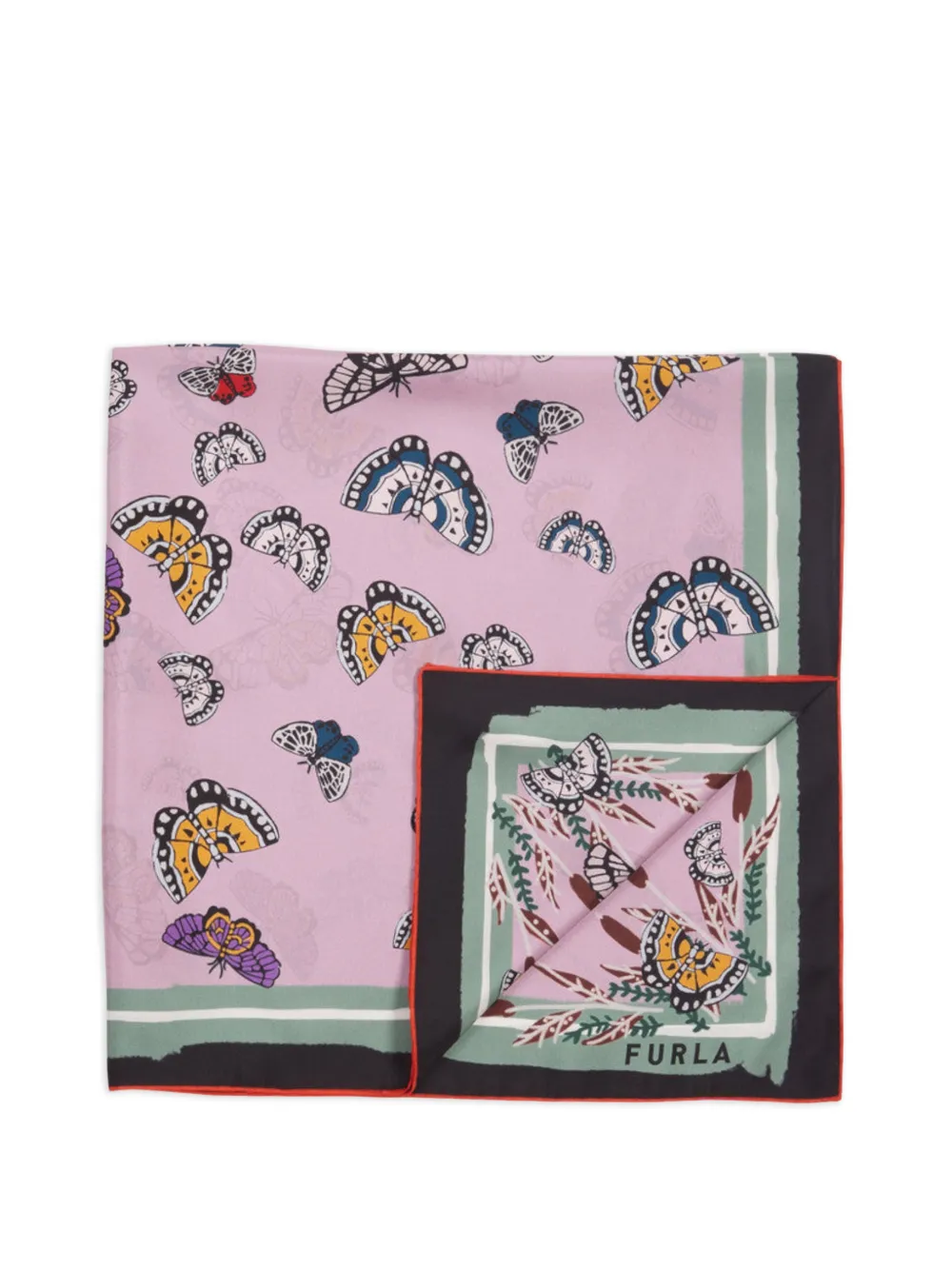 Furla Toni zijden sjaal met print Roze