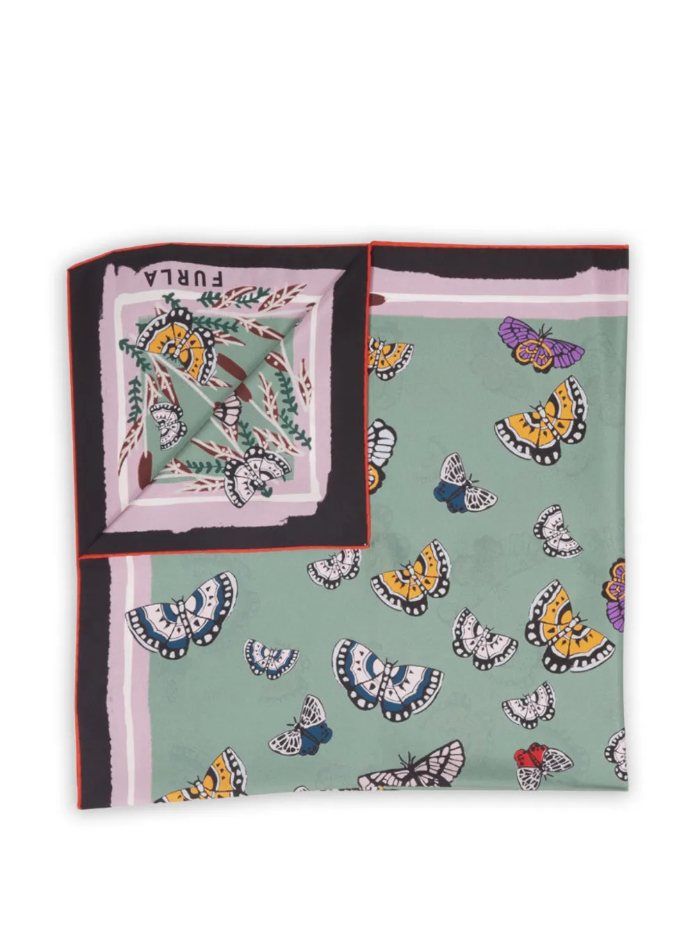 Furla Tortona sjaal met vlinderprint en randdetail Groen