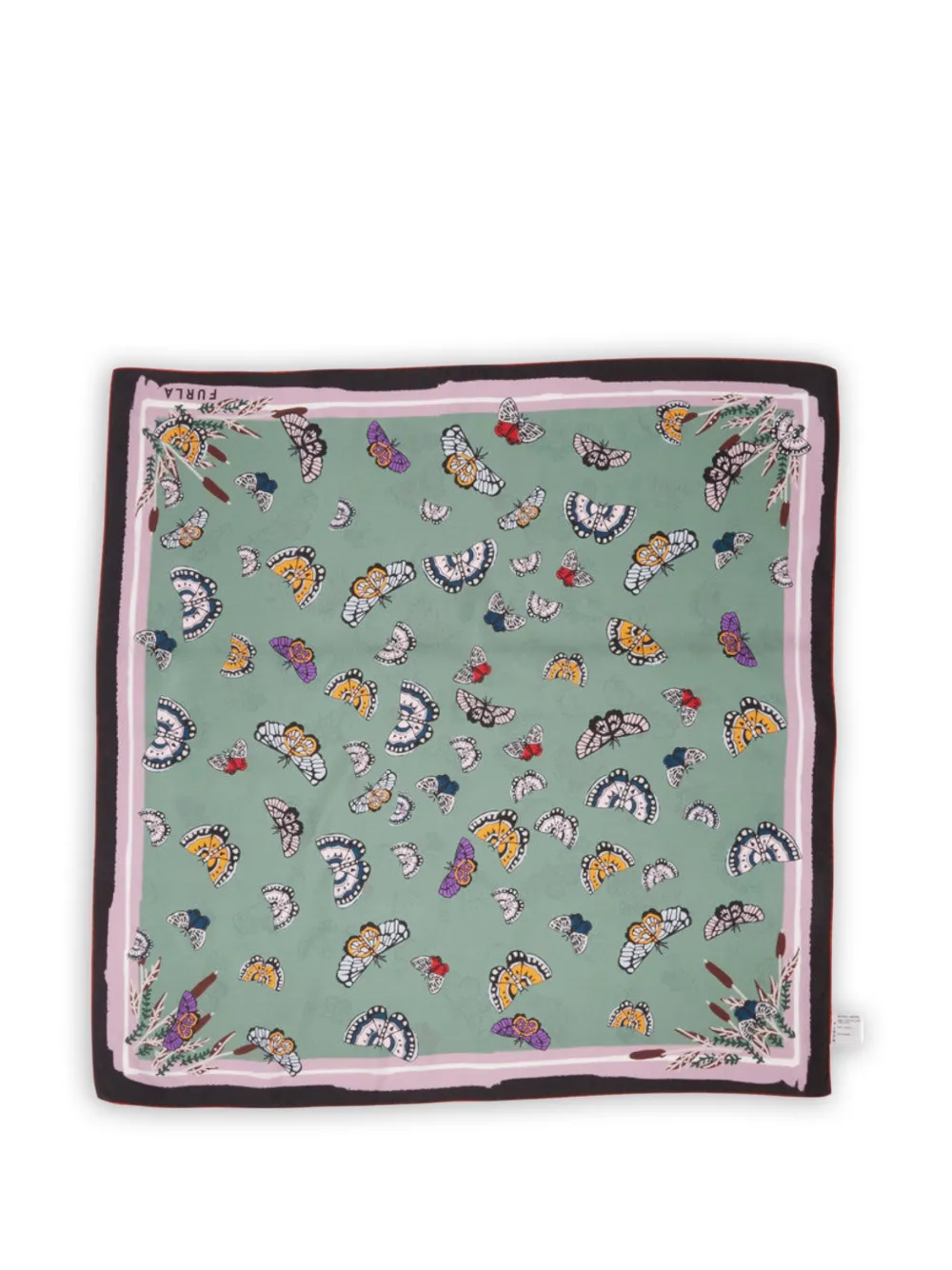 Furla Tortona butterfly-print border-detail scarf - Verde