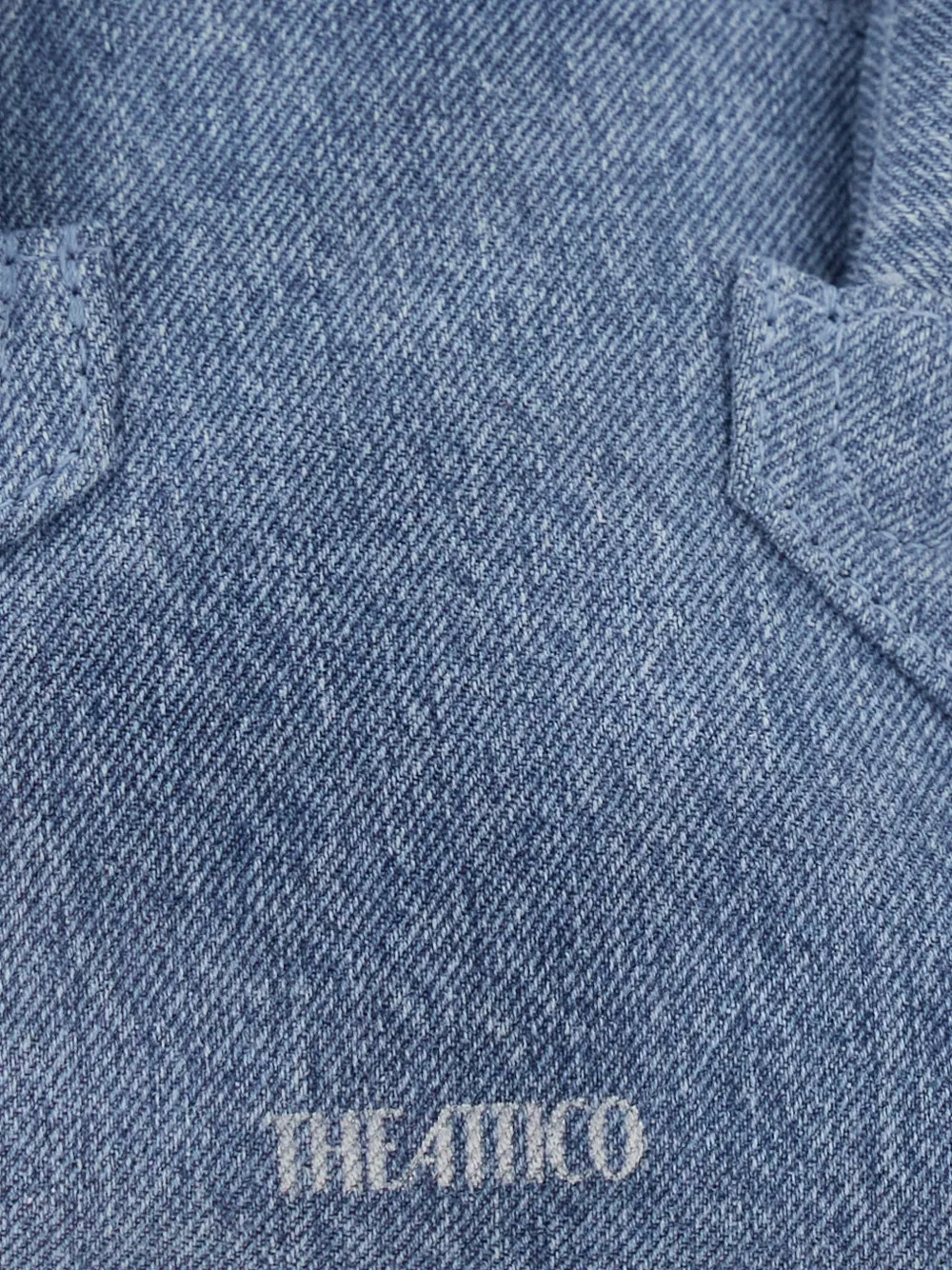 The Attico Shopper met denim-effect en logoprint Blauw