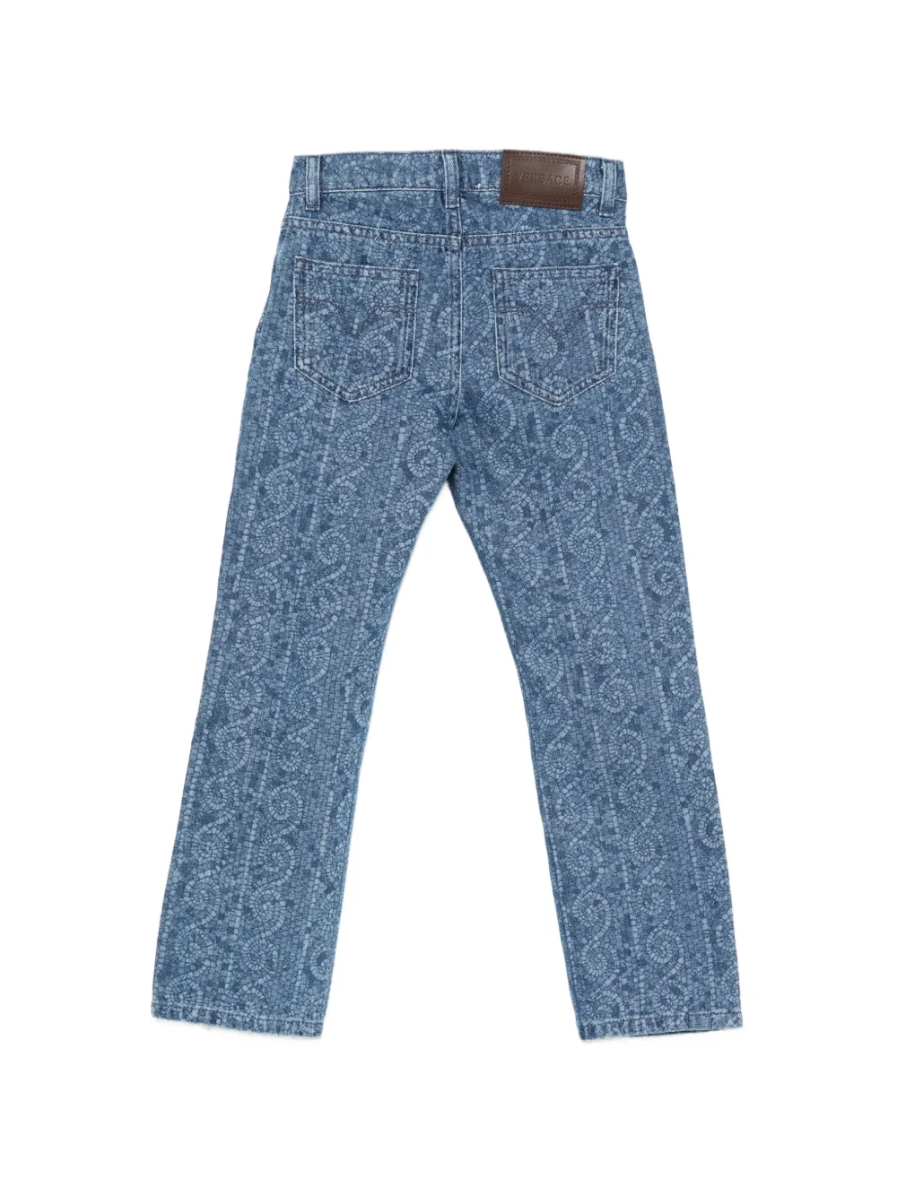 Versace Kids Jeans met Barocco-patroon Blauw