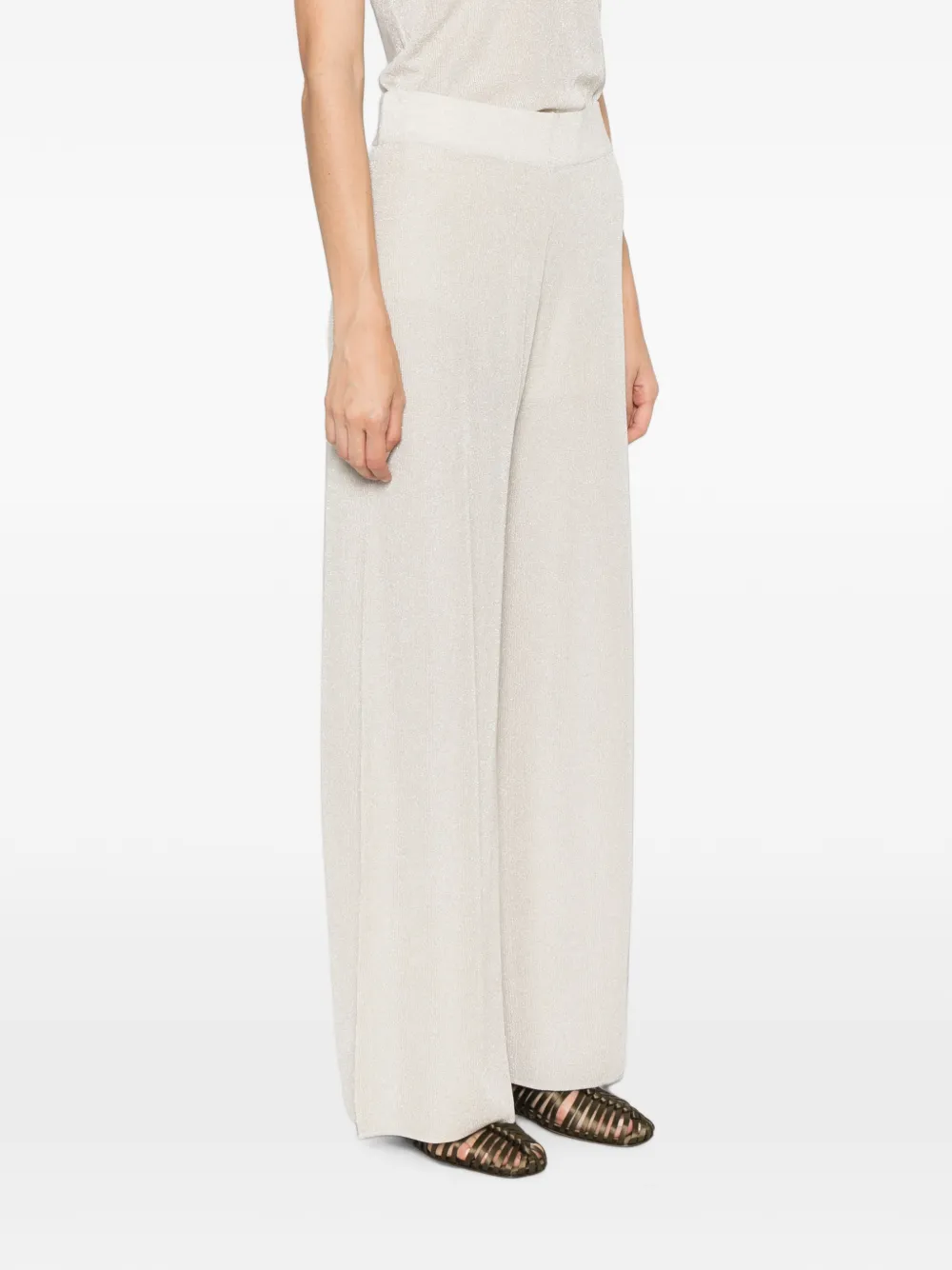 Nenette Palazzo broek met metallic-effect Beige