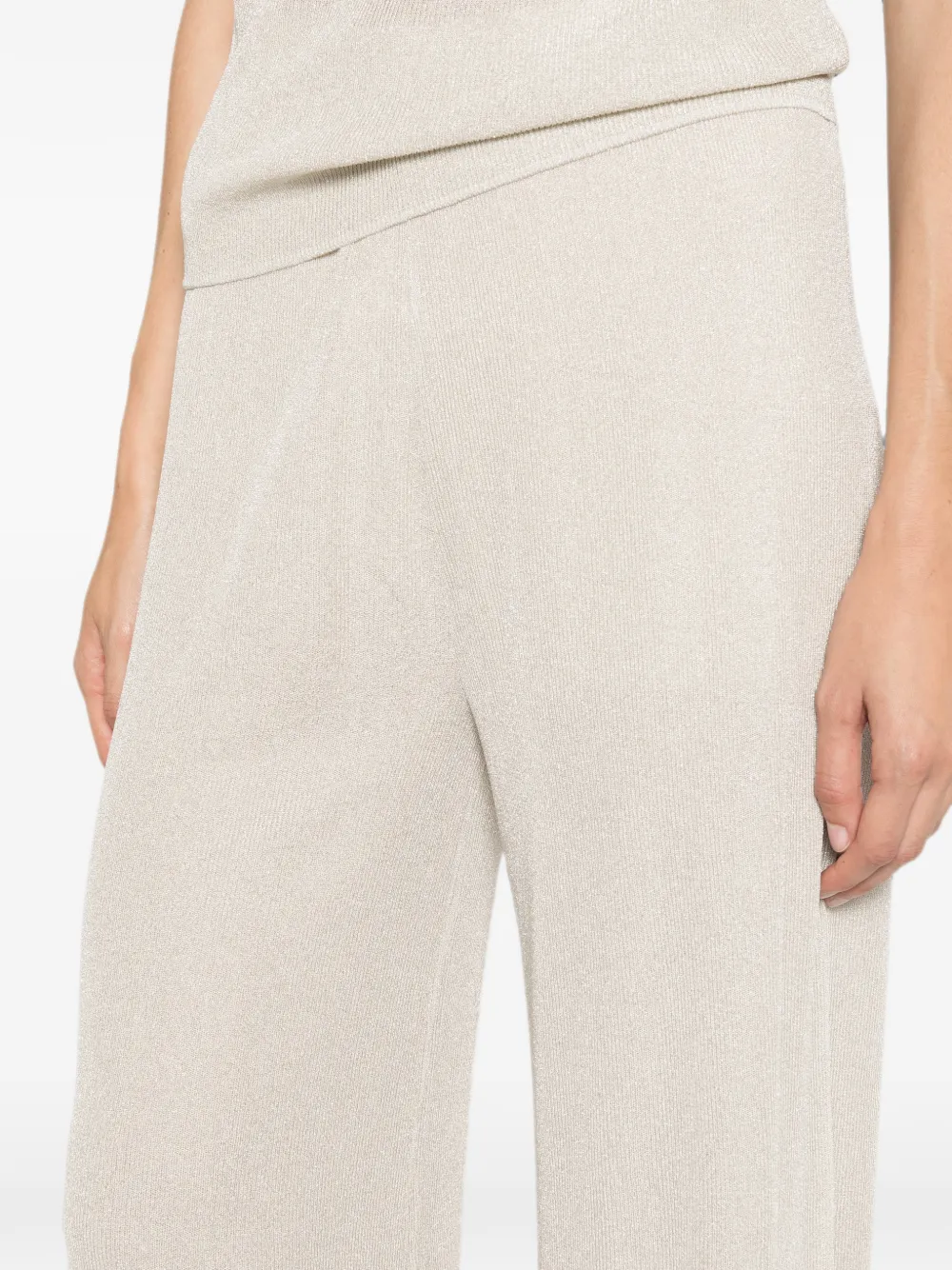 Nenette Palazzo broek met metallic-effect Beige