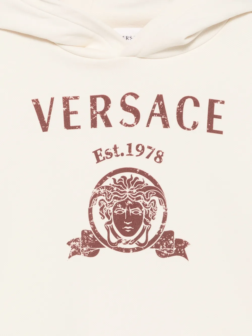 Versace Kids Hoodie met logoprint Beige