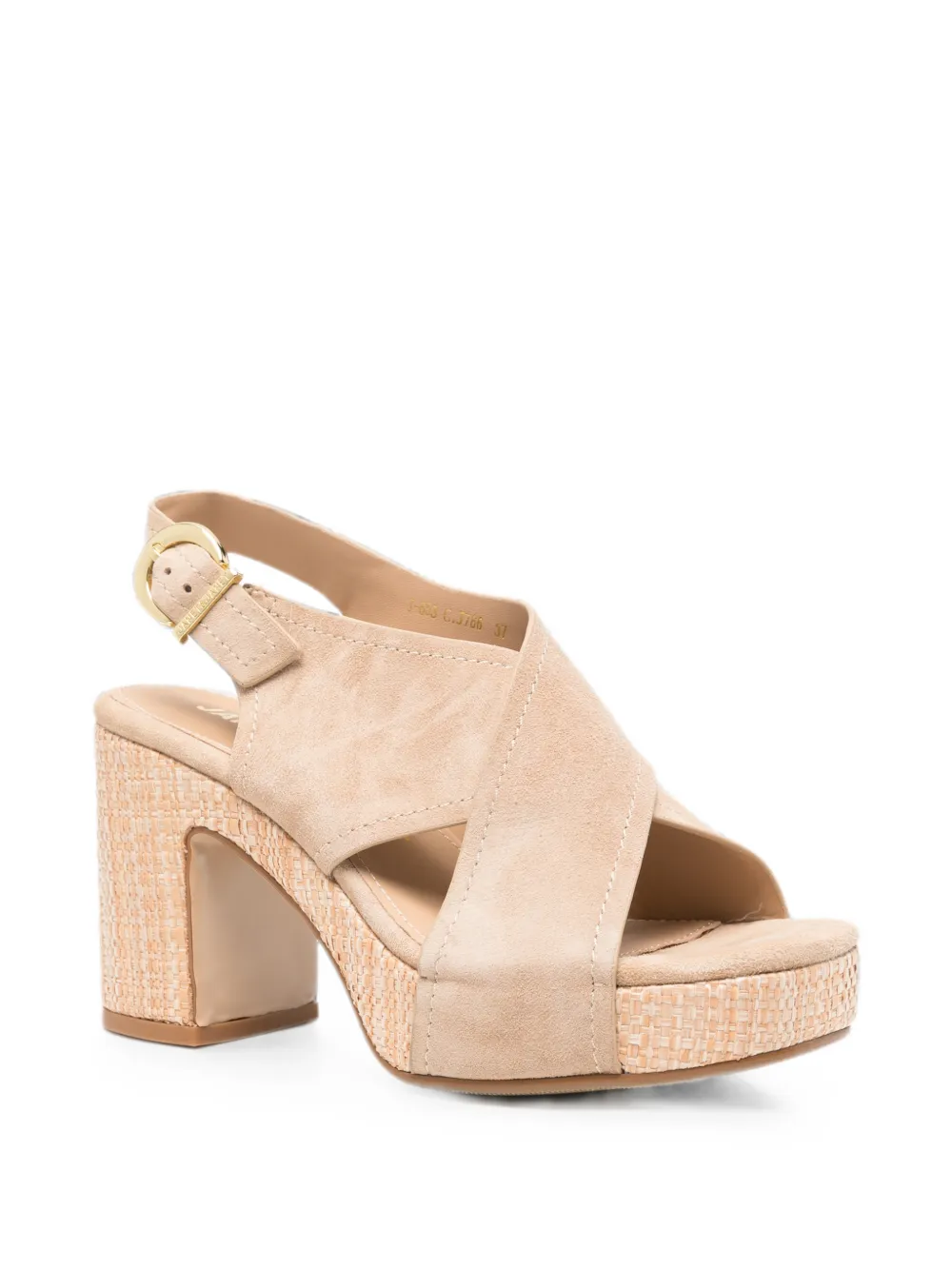 JANET & JANET crossover-strap platform sandals Beige