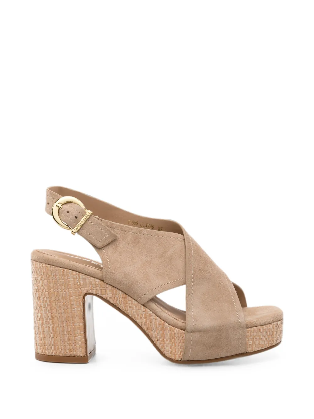 JANET & JANET crossover-strap platform sandals Beige