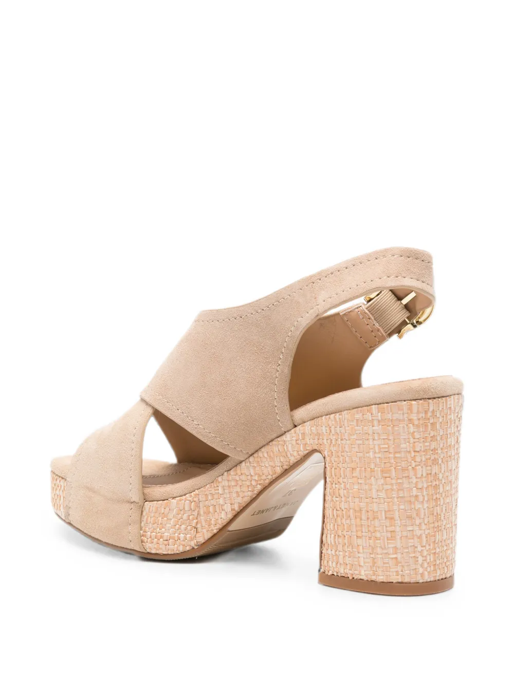 JANET & JANET crossover-strap platform sandals Beige
