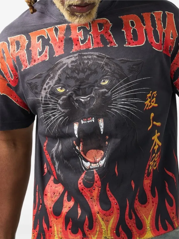 Duaa panther-print T-shirt | Red | FARFETCH ID