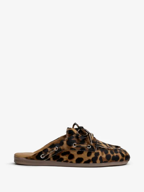 Posa mules à imprimé léopard