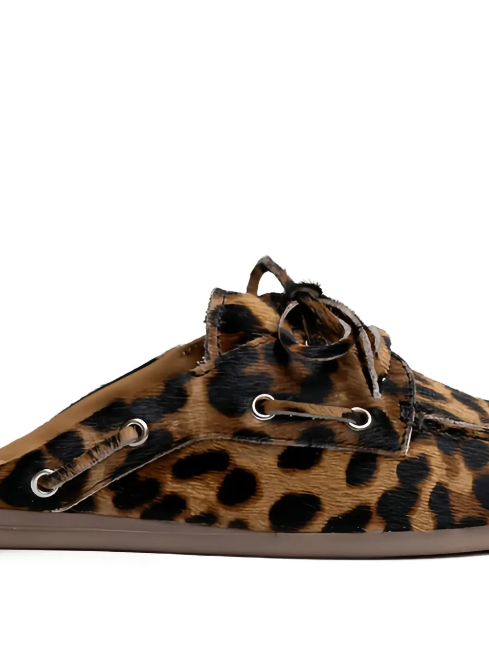  Posa Mules Con Estampado De Leopardo - Marrón 