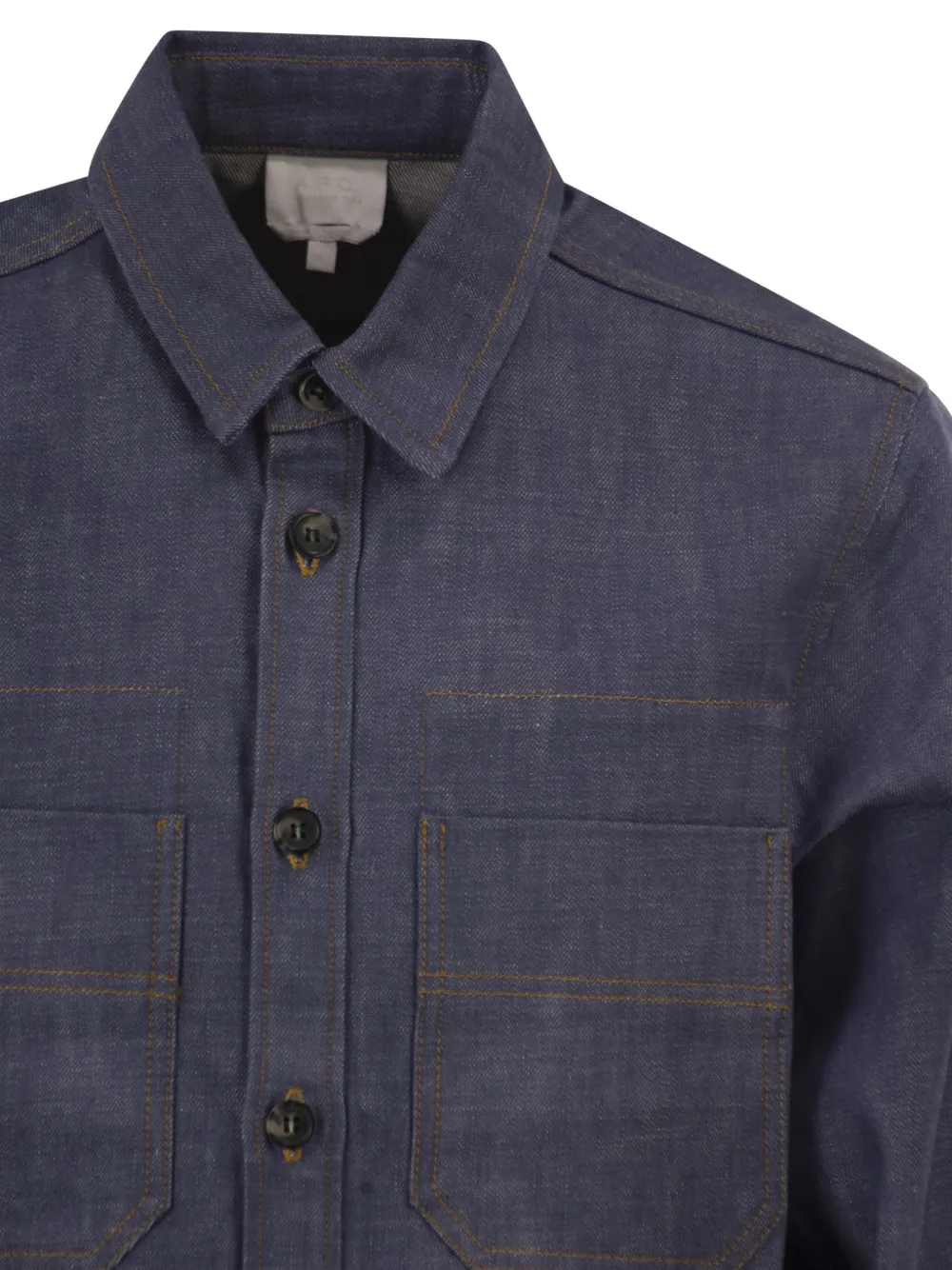 A.P.C. Denim jack met contrasterend stiksel Blauw