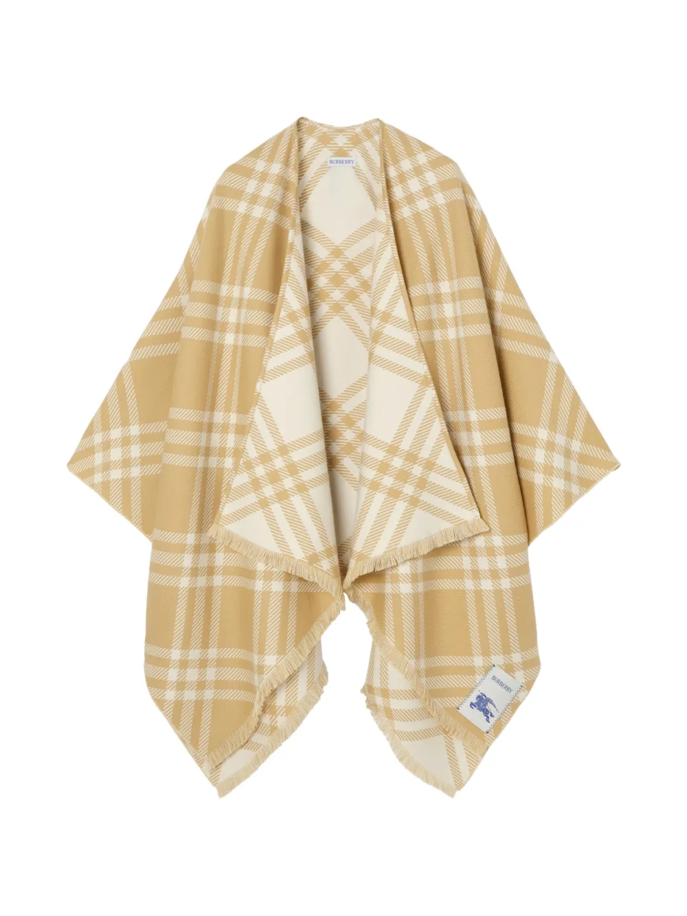 Burberry Check wool silk cashmere cape - Toni neutri