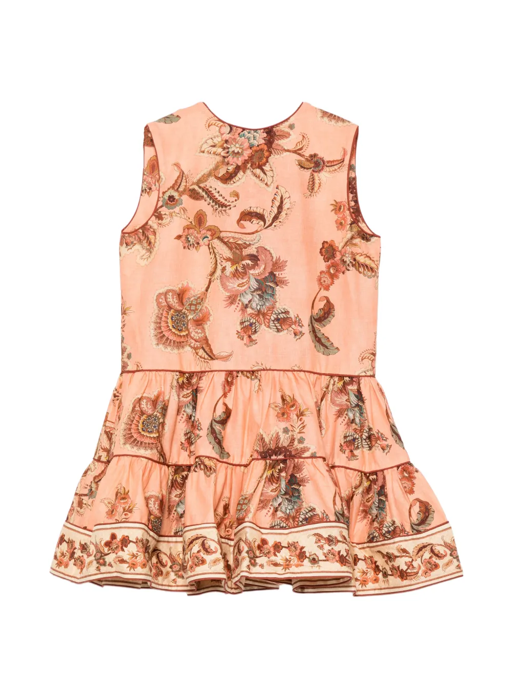 ZIMMERMANN Kids floral-print tiered dress - Arancione