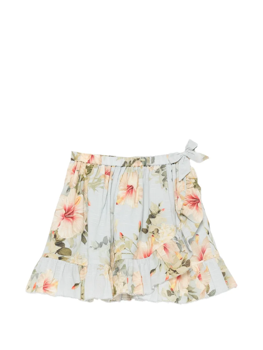 ZIMMERMANN Kids floral-print ruffled skirt - Blu
