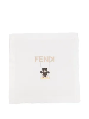 Fendi Kids　モノグラム テディベア Fendi Kids モノグラム テディベア ブランケット | ホワイト | FARFETCH JP