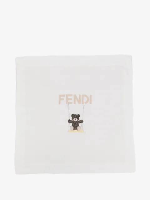 Fendi Kids couverture à logo FF et motif de nounours