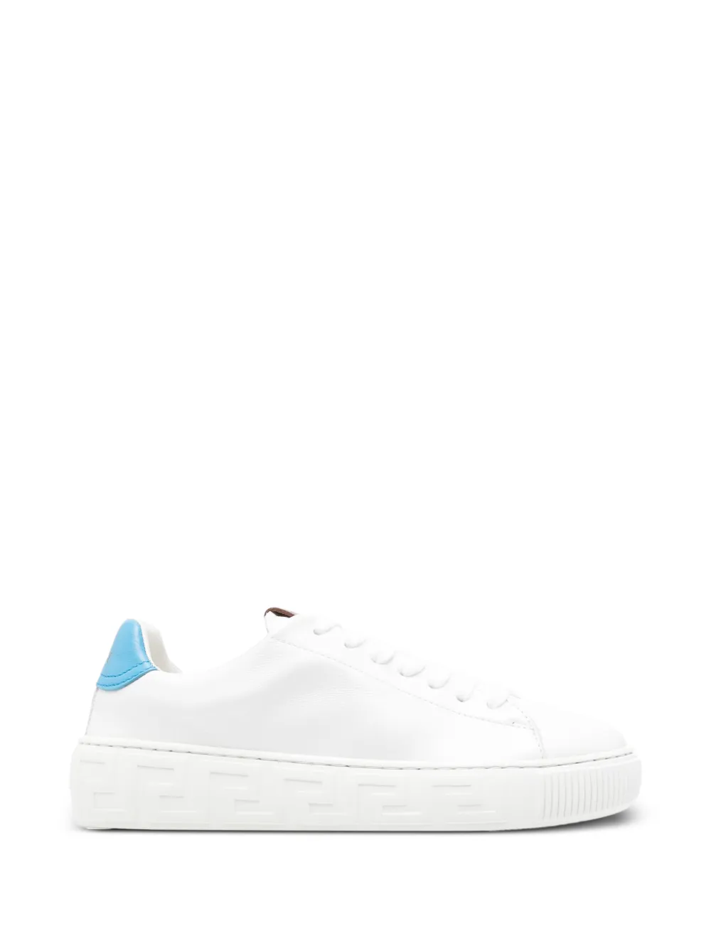 Versace Kids Greca-sole leather sneakers - Bianco