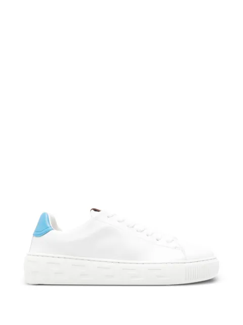 Versace Kids Greca-sole leather sneakers