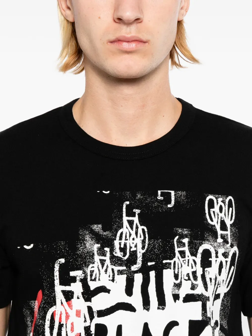 Black Comme Des Garçons T-shirt met grafische print Zwart