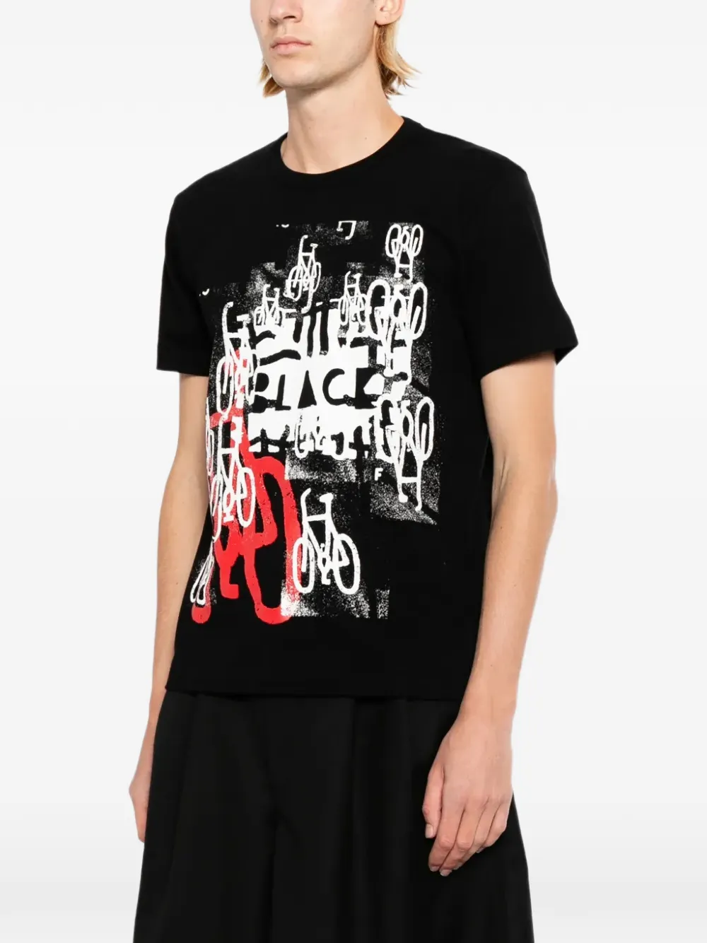 Black Comme Des Garçons T-shirt met grafische print Zwart